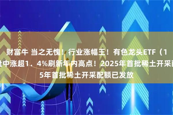 财富牛 当之无愧!行业涨幅王!有色龙头ETF(159876)盘中涨超1.4%刷新年内高点!2025年首批稀土开采配额已发放